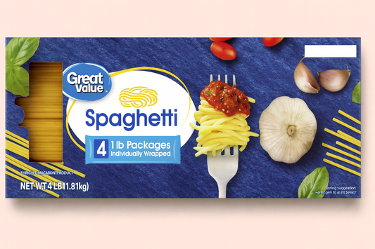 Spaghetti Great Value 4 lb (4 Paquetes de 1 lb)