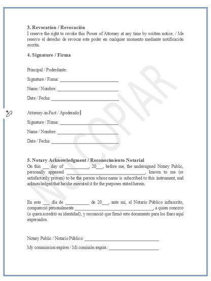 Poder Notarial Bilingue