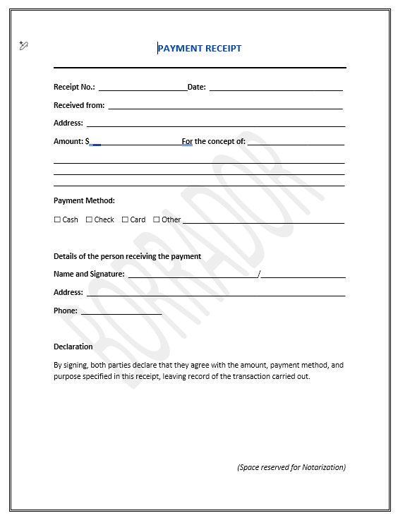 Recibo Basico Moderno